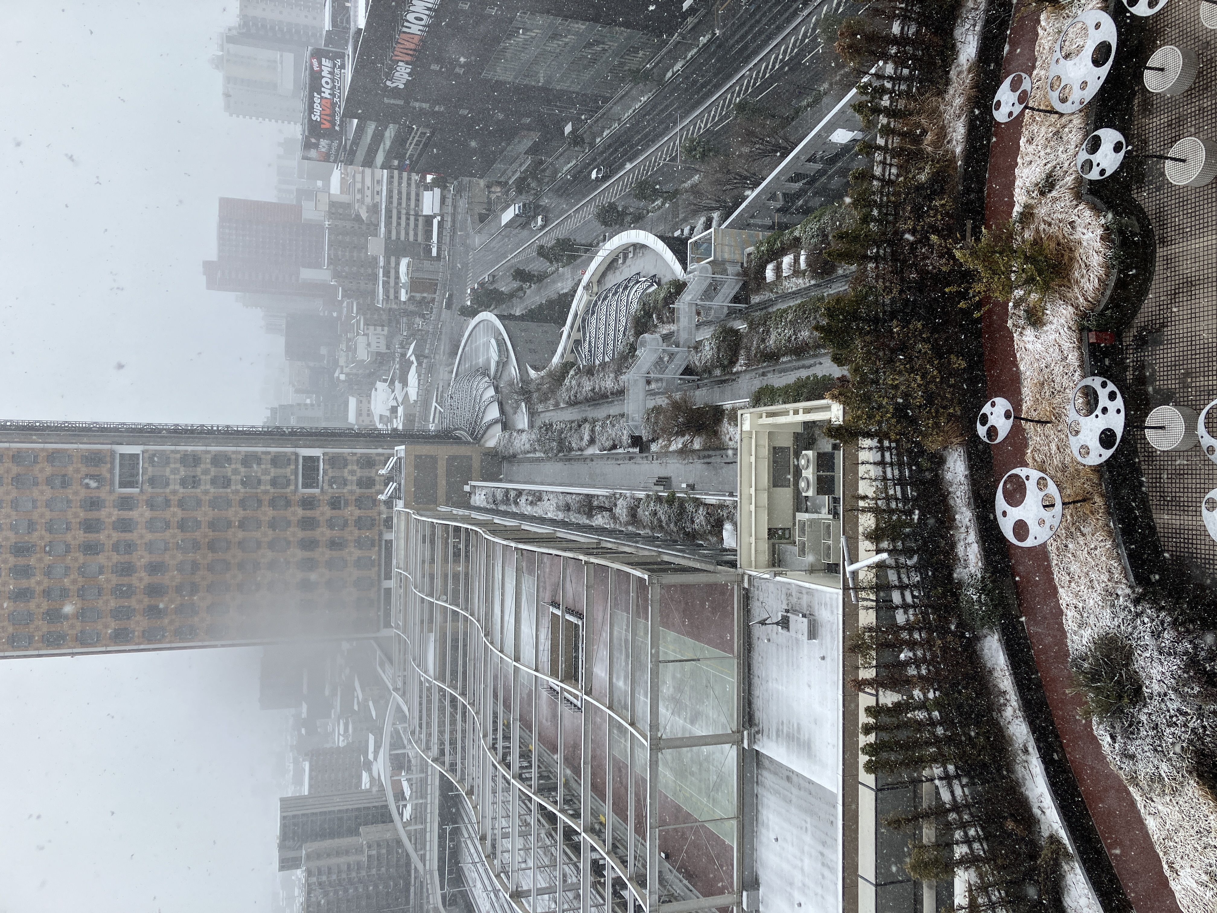 ホテルから眺めた雪の埼玉.